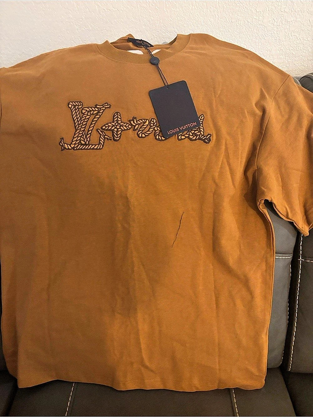 Louis Vuitton Short Sleeve Logo Tee in Brown NWT